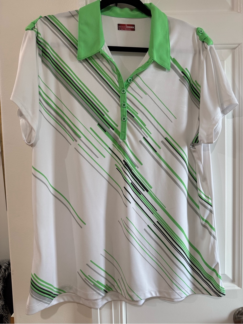 Grand Slam white and green athletic top